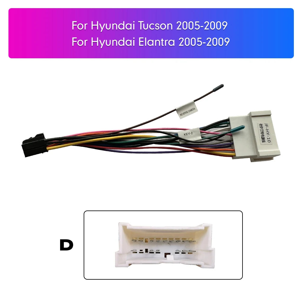 Car Audio MP5 Player Power Cable Android Car Radio Stereo GPS Central Automotive Multimedia Player Accessories for Hyundai Kia