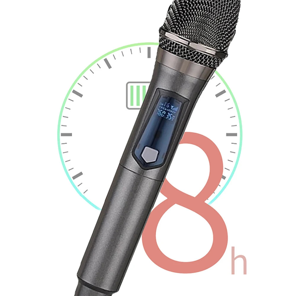 Wireless Microphone 2 Channels UHF Professional Handheld Mic Micphone For Party Karaoke Professional Church Show Meeting