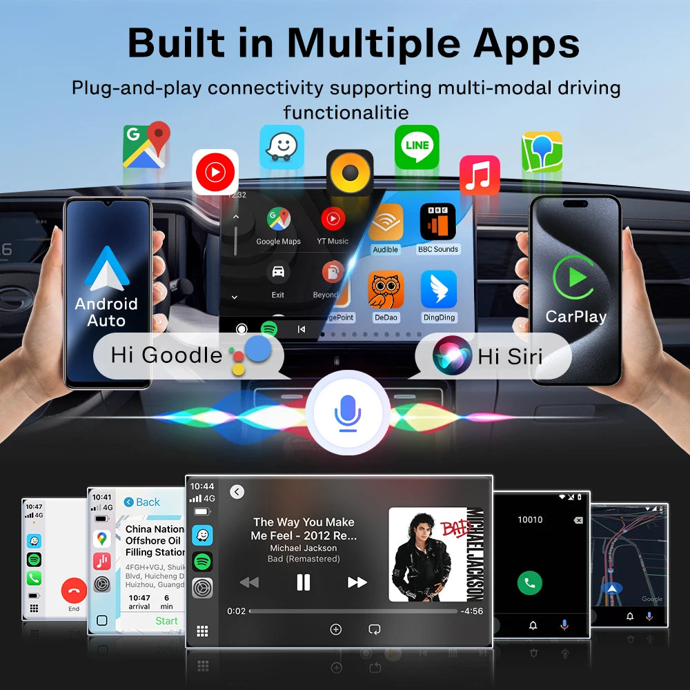 CarlinKit 5.0 Mini Ultra CarPlay Wireless Adapter 2 In 1 Wifi 5.8G Android Auto Wireless Dongle for Spotify Music OEM Car