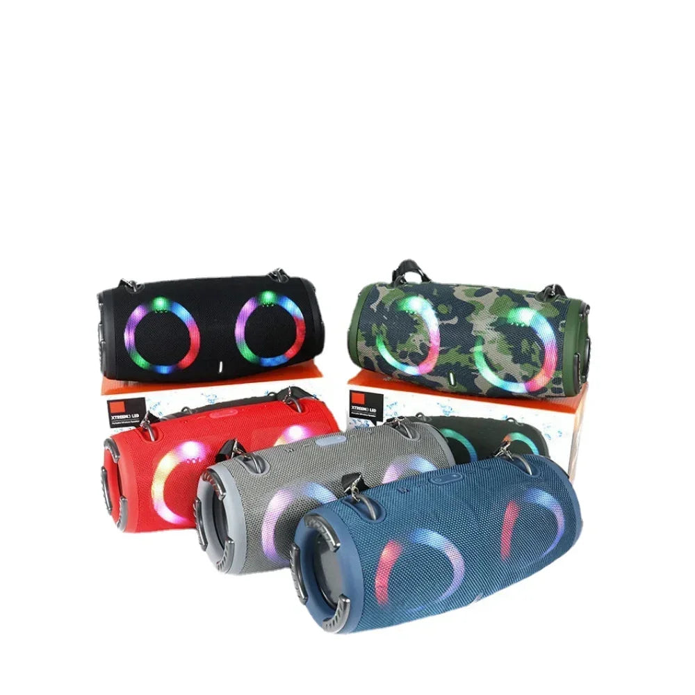 30W high power bluetooth speaker portable RGB colorful light waterproof wireless subwoofer 360 stereo surround TWS FM boombox