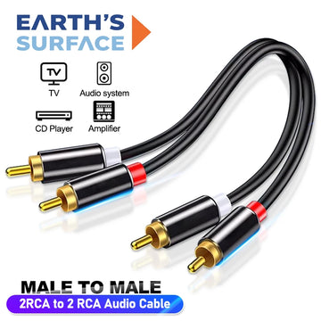 RCA Stereo Audio Cable 2RCA to 2RCA Male to Male Aux Audio Cables for HDTV Home Theater DVD Amplifier Speaker HIFI Dual RCA Cord