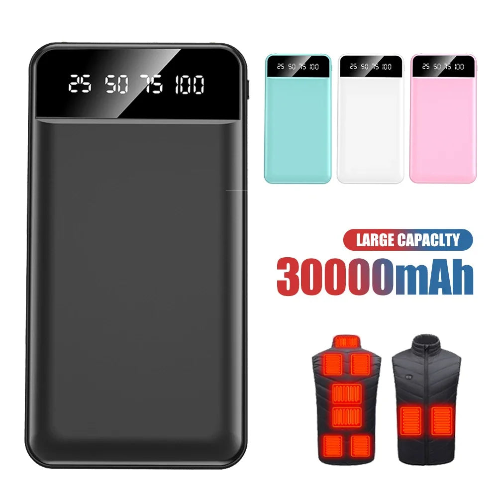 50000mAh Portable Power Bank Charging Intelligence Digital Display External Battery Pack Dual USB For Fast Heating Vest Jacket
