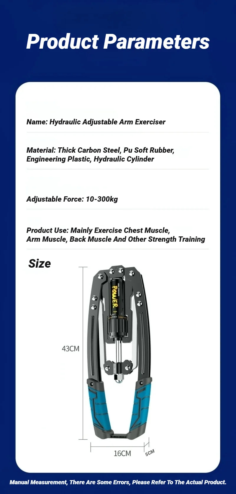 Adjustable 22-440 Pounds Arm Exercisers Hydraulic Power Home Chest Amplifiers Shoulder Muscle Training Fitness Equipment