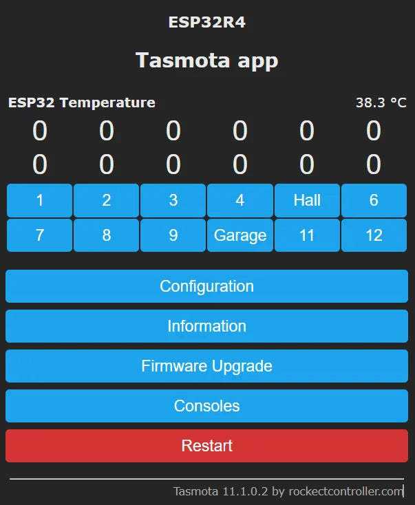 Basic Smart Home controller. WiFi, Bluetooth. Input/Output. TASMOTA firmware. MQTT protocol. Compatible Home Assistant. ESP32