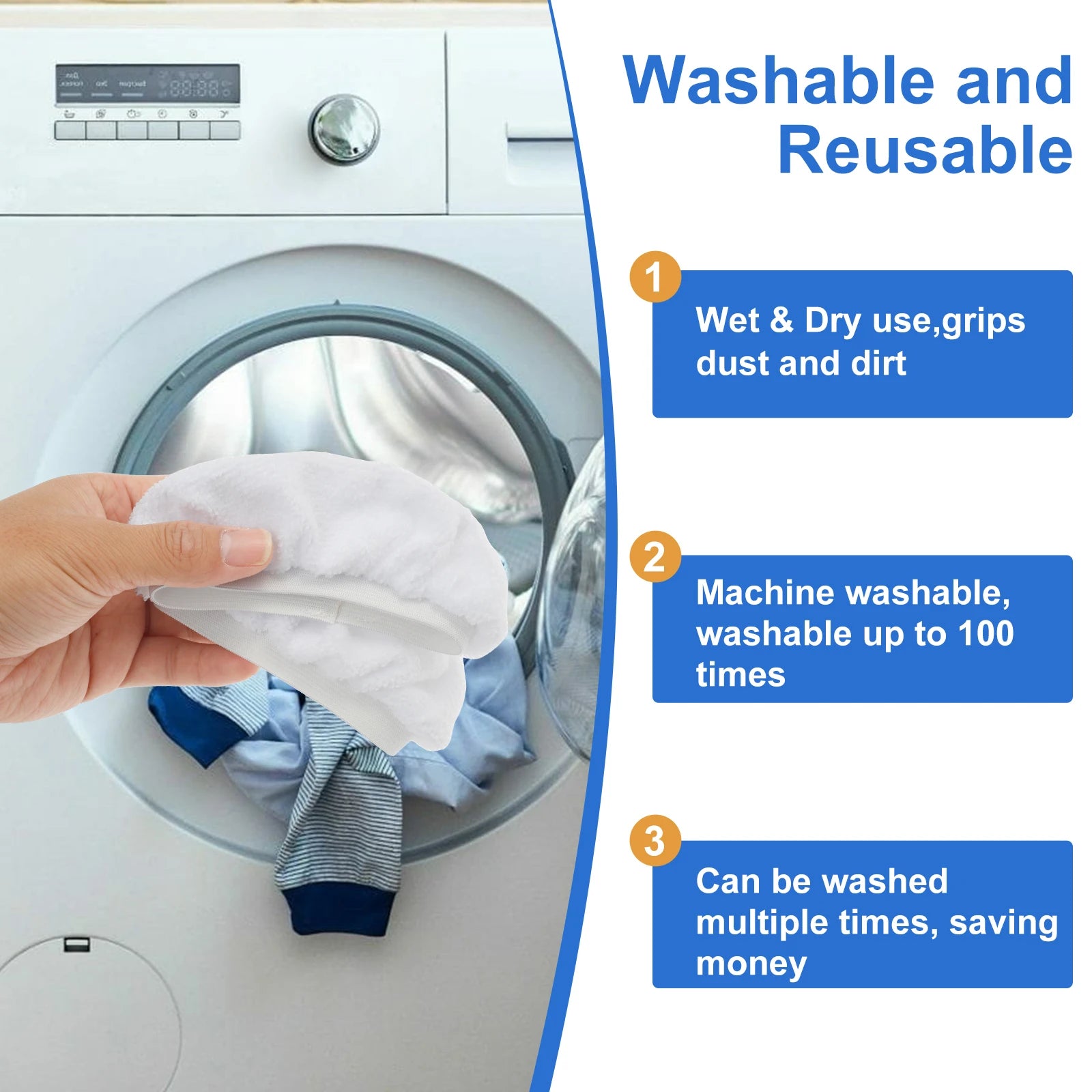 16Pcs Steam Mop Pads Microfibre Steam Cleaner Replacement Pads Reusable Steam Cloth Accessories Compatible with Multiple Mop