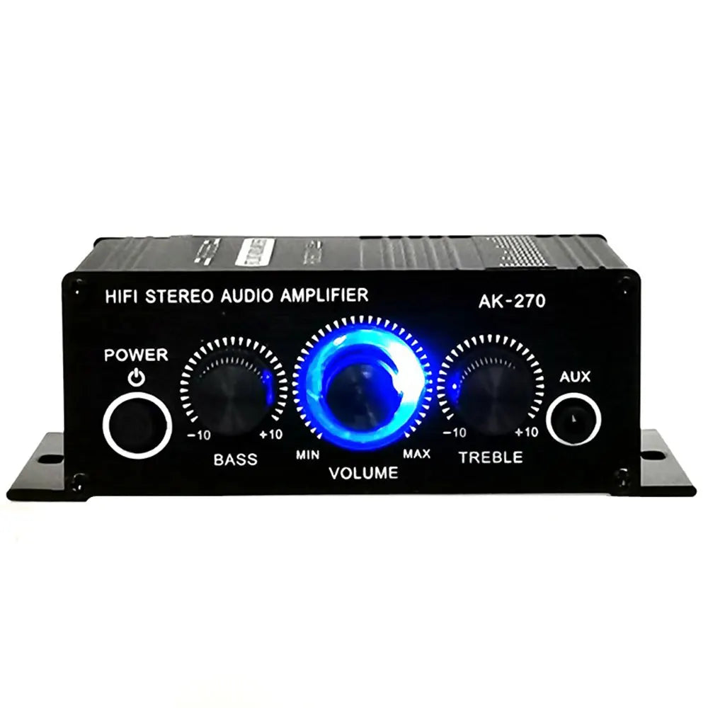 AK-270 HIFI Amplifier Channel 2.0 Stereo Audio Sound Amp Bass Trebl for Home Theater Sound System
