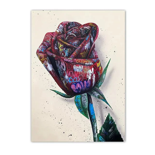 Graffiti Wall Art Home Decoration Painting Street Hand Gestures Love Kiss Modern Poster Print Pictures Abstract Pop Room Mural