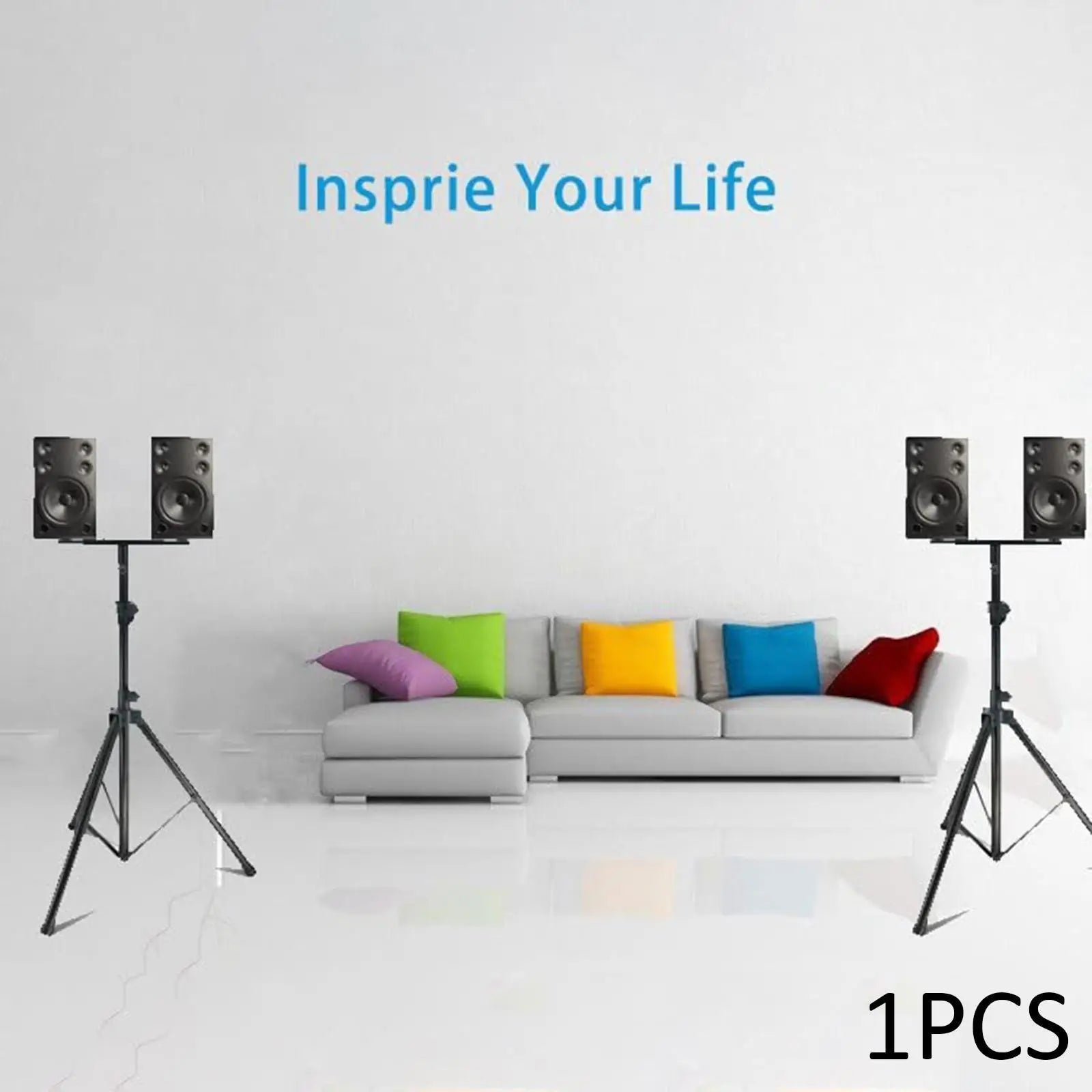 Speaker Stand Double Speaker Pole Mount Sturdy Space Saving Easy to Assemble
