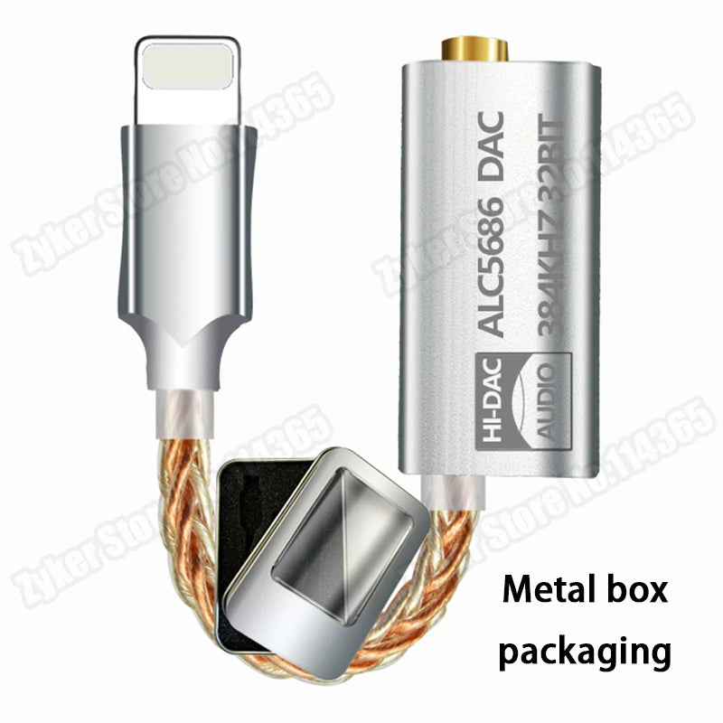 ALC5686 CX31993 HiFi DAC Headphone Amplifiers Audio Decoding AMP Adapter Sound Card Digital Decoder 32bits/384KHz For iPhone iOS