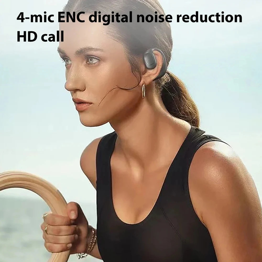 Bluetooth 5.4 Ear Hook Headphone With Mic TWS Wireless Earphone HiFi Stereo Noise Reduction Driving Headset Waterproof Earbud
