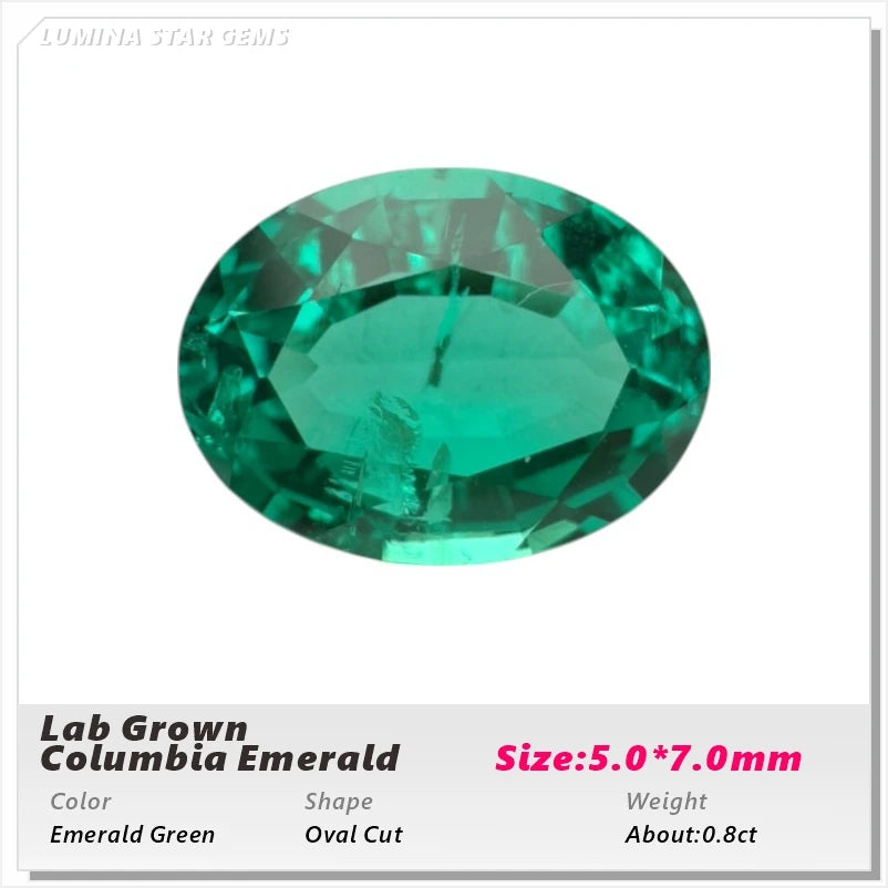 Lab Grown Colombian Emerald Stone High Quality Multiple Cuts Available Hydrothermal Hand-cutting Selectable AGL Certificate