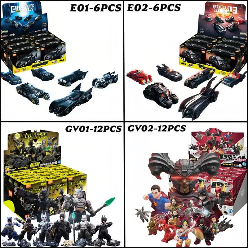Blokees DC Marvel Hero Batman Star Edition Series  Blind Box Toy E01/E02 6PCS Batman Motorcycle Toy Collectible Perfect Gift
