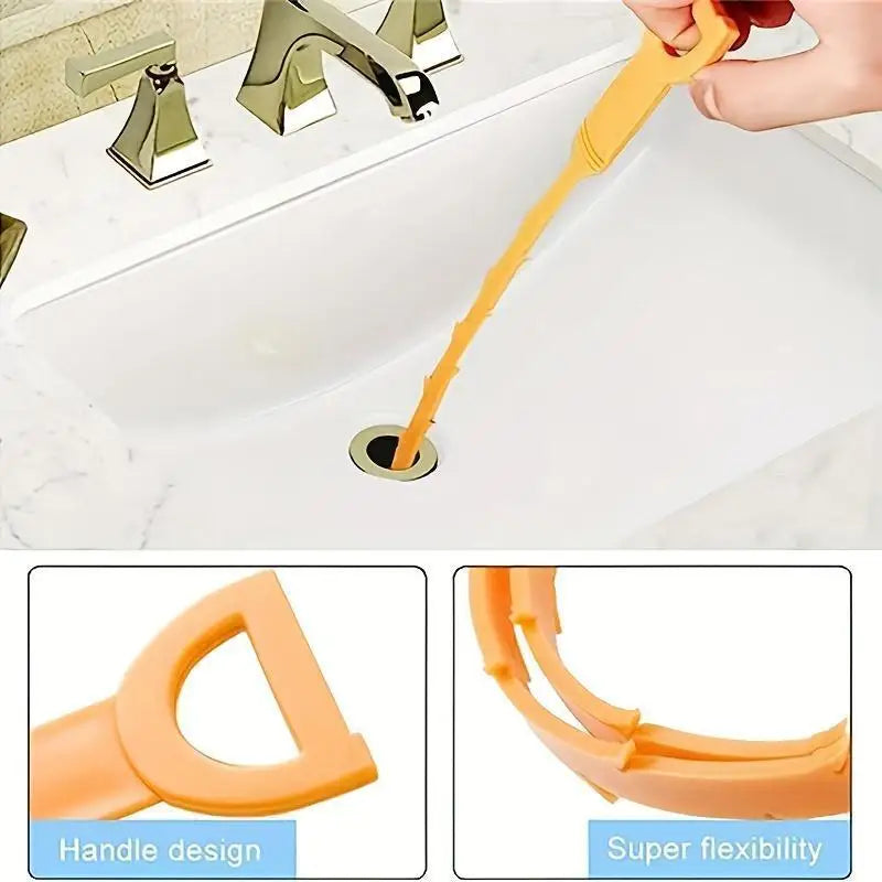 Easily Unclog Household Pipes and Clean Hair. Necessary Cleaning Tools for Wash Basin Water Pipes