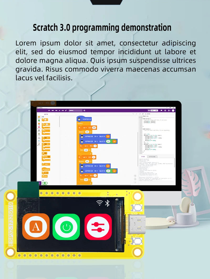 ESP32-S3 HMI  8M PSRAM 16M Flash Arduino LVGL WIFI&Bluetooth 1.9 "  170*320  Smart Display Screen 1.9 inch IPS LCD TFT Module
