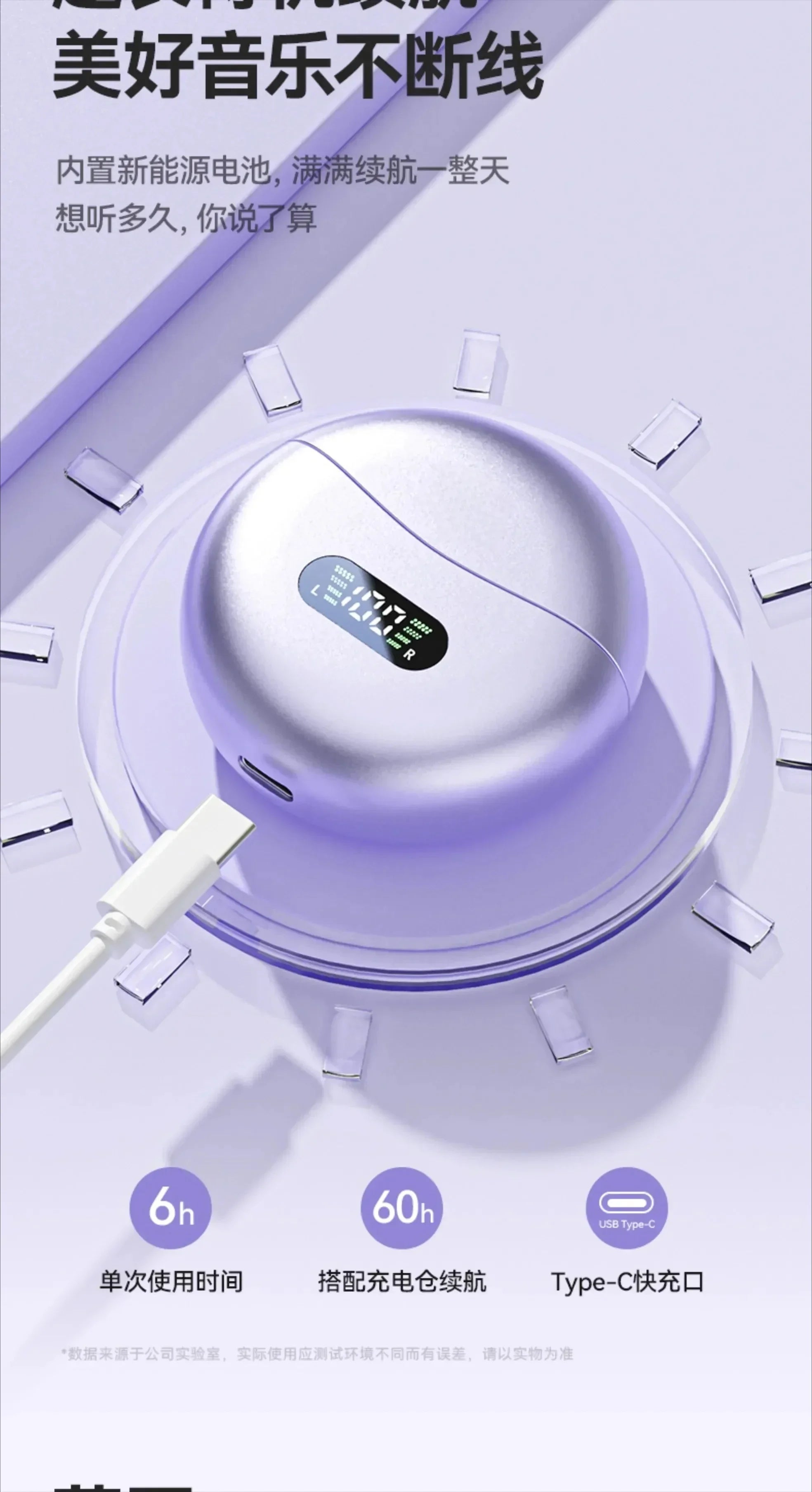 Lenovo Clip-on Wireless Bluetooth Earbuds, Type-C USB Charging, Suitable for Sports, Running, and Gaming, Open Design.