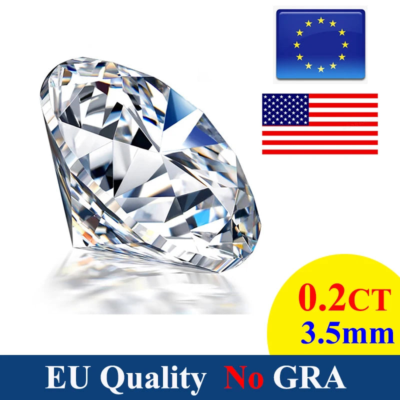 [ New EU Quality ]  1CT Small Size Moissanite Loose Stone Hand Cutting D Color 0.7mm-14mm Certified Moissanite Diamond