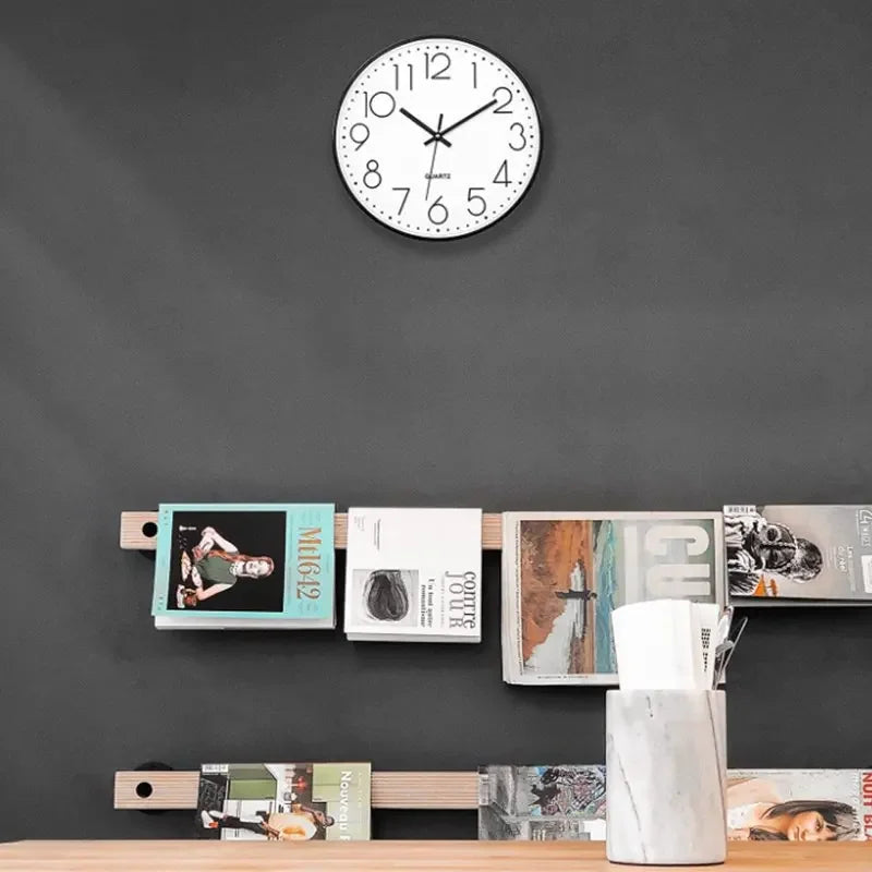 Round Wall Clock, Modern Silent 8 Inch Wall Clock, Quartz Movement Battery Powered, Decorate Home, School, Bedroom, Office