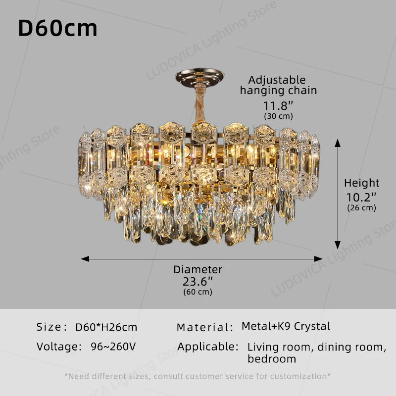 Modern Living Room High Ceiling Chandelier Crystal LED Chandelier Designer Nordic Dining Room Lamp Lighting