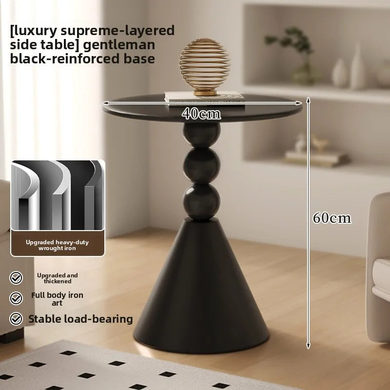 Retro room sofa side tables light luxury coffee table bedroom creative small round mesa para habitación living room furniture
