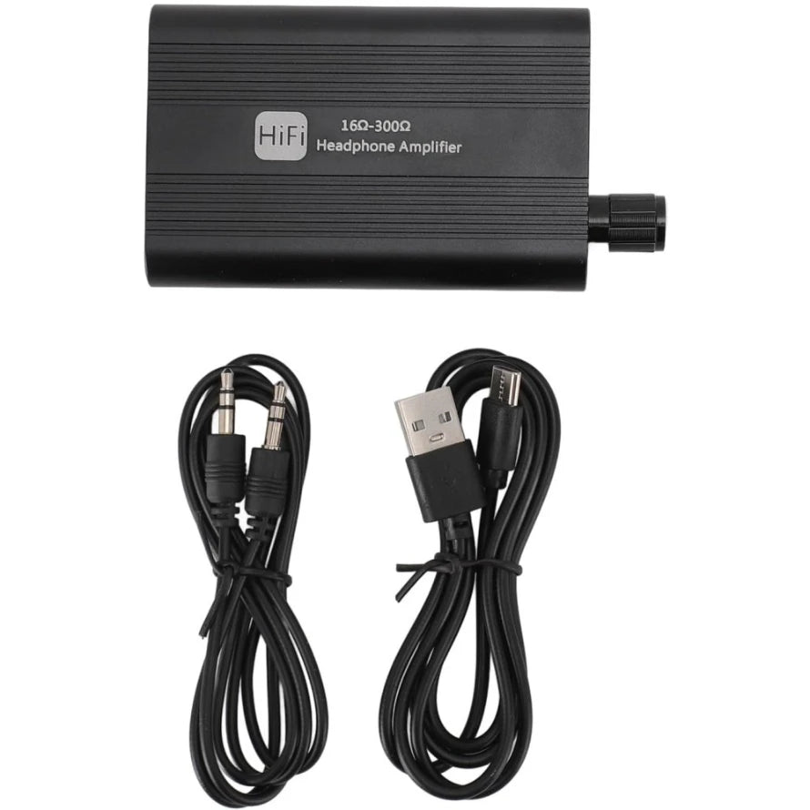 HiFi 16-300Ω Headphone Amplifier 3.5mm Audio Amplifier Stereo Adjustable Headphone Volume Amplifier With two-stage gain switch