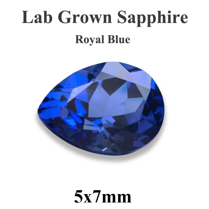 Lab Grown Sapphire Pear Cut Multiple Colors Available VVS1 Gemstone DIY Jewelry Making Materials with Selectable Certificate