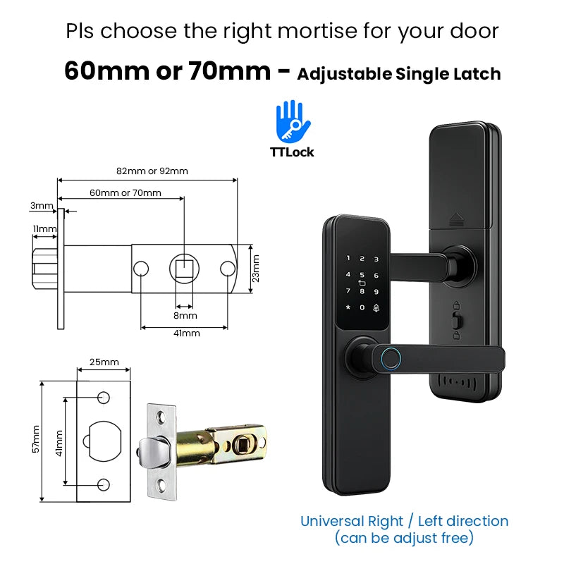 Bluetooth TTLock App Fingerprint Lock cerradura inteligente Touch Screen Smart Lock Security Digital Electronic Lock For Home