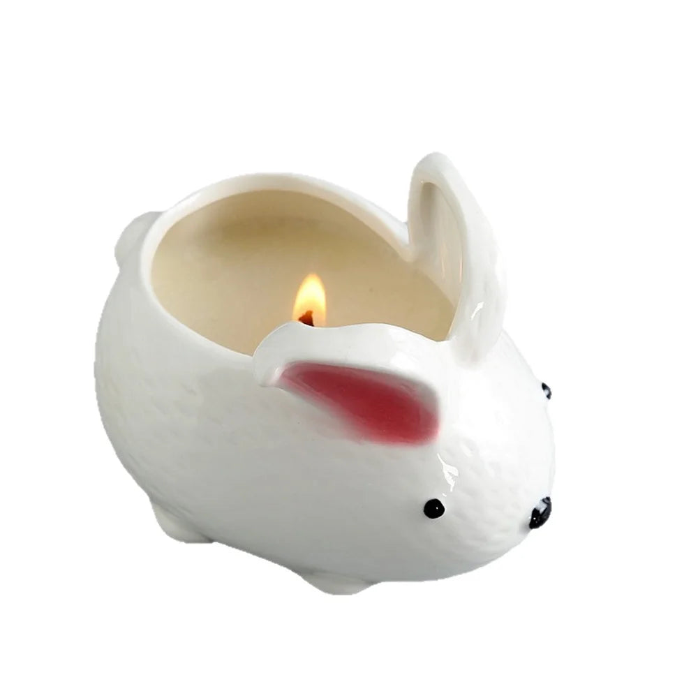 Cartoon Cat Candle Holder Ceramic Craft Atmosphere Festival Home Decoration Creative Cartoon Cat Animal Succulent Plant Pot