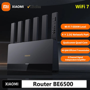 Xiaomi Router BE6500 Quad Nucleus WiFi7 6500Mbps 2.5G Ethernet Port Dual Frequency 2.4/5GHz 6 Independent Signal Amplifiers Mesh