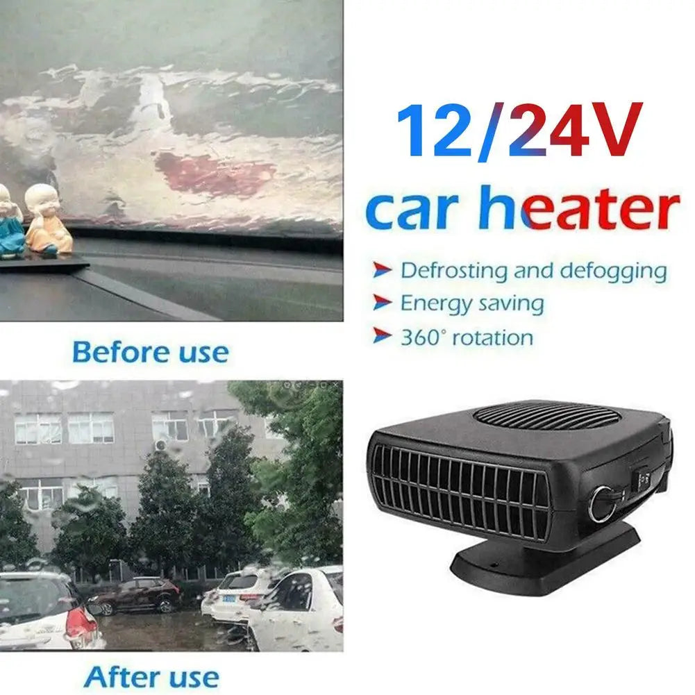 12V/24V 200W Portable Car Heater Fan Windshield Demister Defroster Cooling Heating 2 IN 1 Electric Fan For Cars Trucks