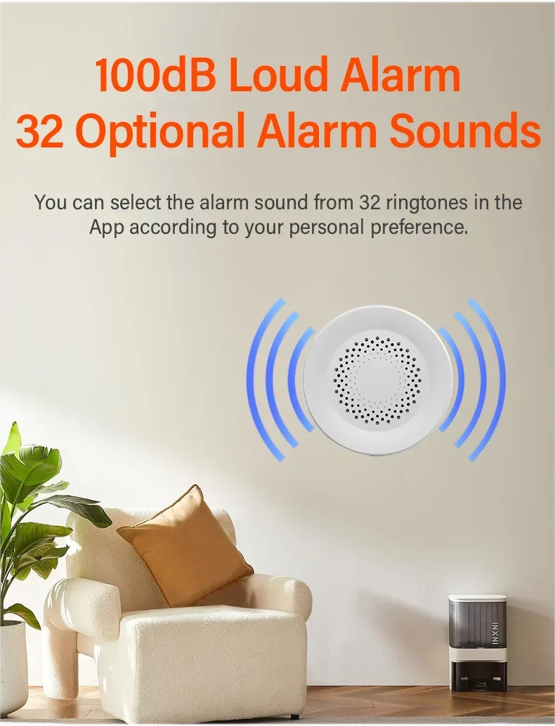 Tuya Zigbee WiFi Smart Siren Alarm 100db Speaker For Smart Home Security Works With SmartLife Alexa Yandex
