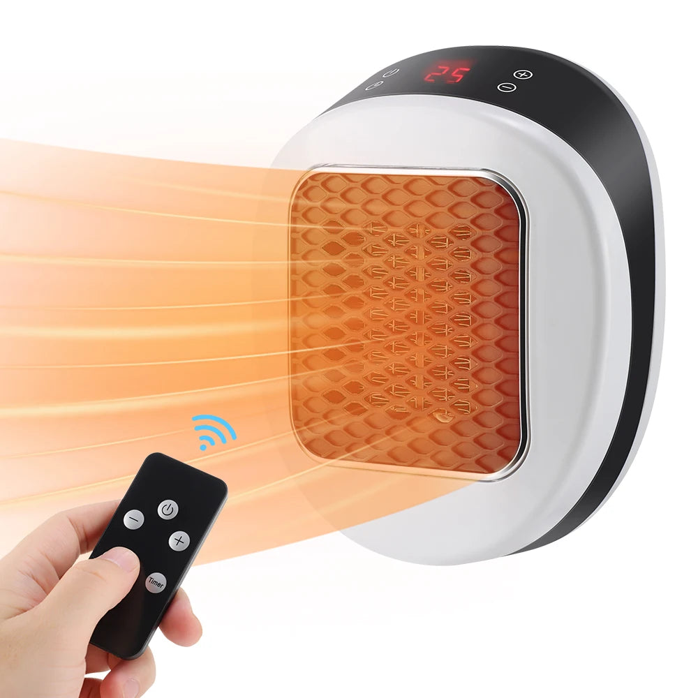 Portable Electric Heater PTC EU/US Wall-plug Bathroom Living Room Heater Adjustable Temperature Low Noise House Warmer Machine