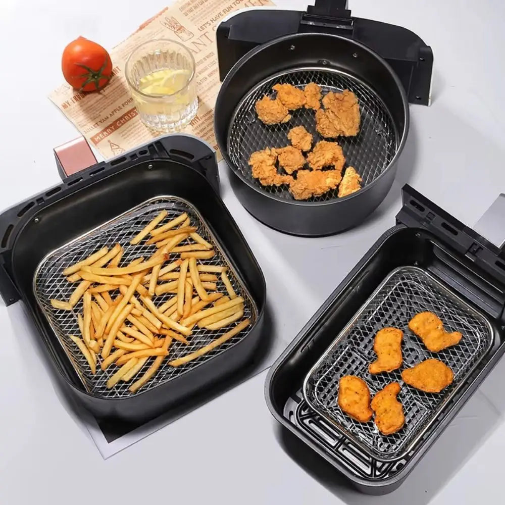 Durable Stackable Air Fryer Rack Non-Stick Stainless Steel Airfryer Tray Grilling Rack Kitchen Gadgets