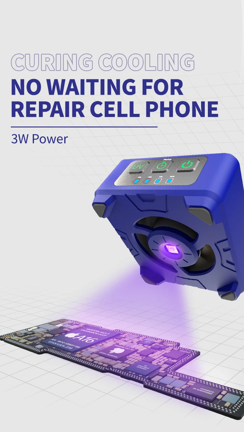 MECHANIC CUV-3 Cooling and Curing Fan Smoke Extraction For Motherboard Fast Heat Dissipation UV Curing Smoke Exhaust Fan Tools