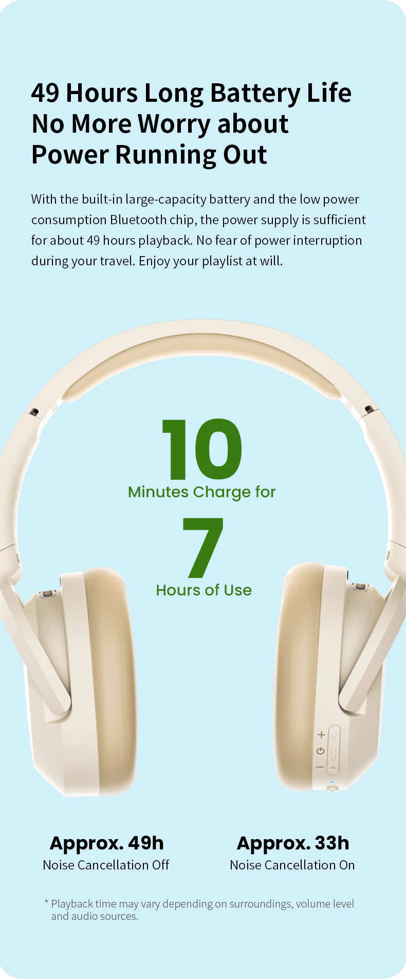Edifier W820NB Plus Wireless Noise Cancelling Headphones 49hrs Playtime 43dB ANC Hi-Res LDAC Codec Over-Ear Bluetooth Headset