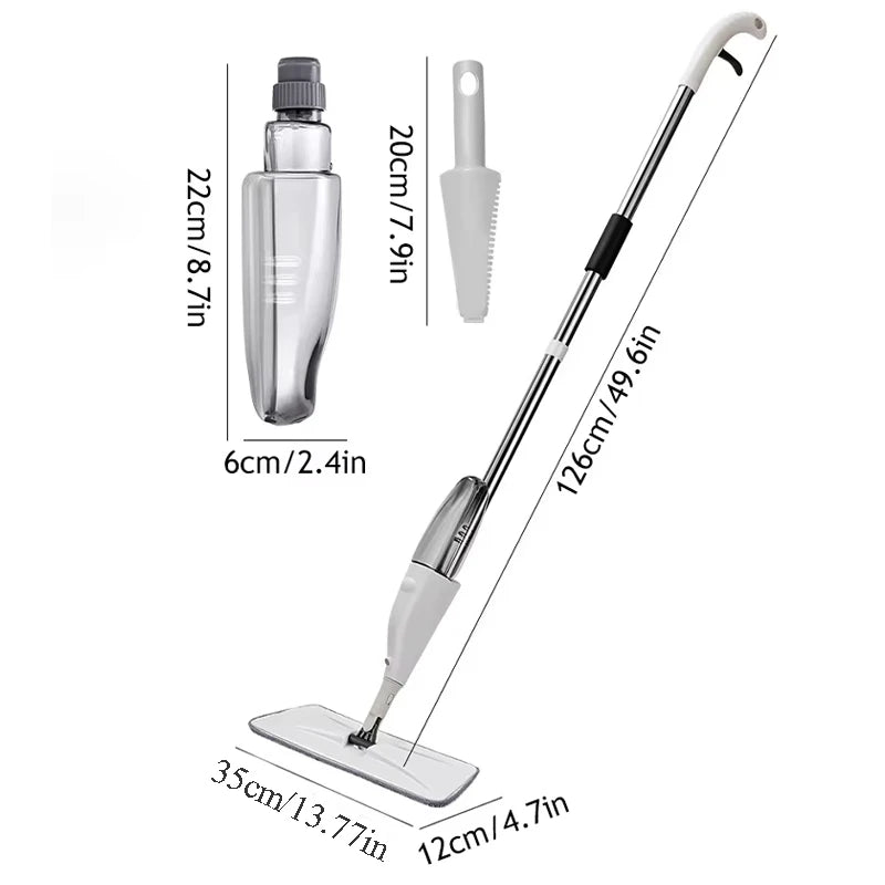New Spray Mop Broom Set with Reusable Microfiber Pads Rotating Dry & Wet Household Flat Mops for Cleaning Home Floor Magic Tool