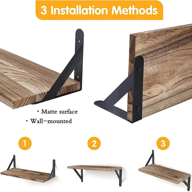 Wooden Floating Wall Shelves Bathroom Hanging Racks Shelf  Storage Kitchen Organizer Furnitures Living Room Display Stand Holder