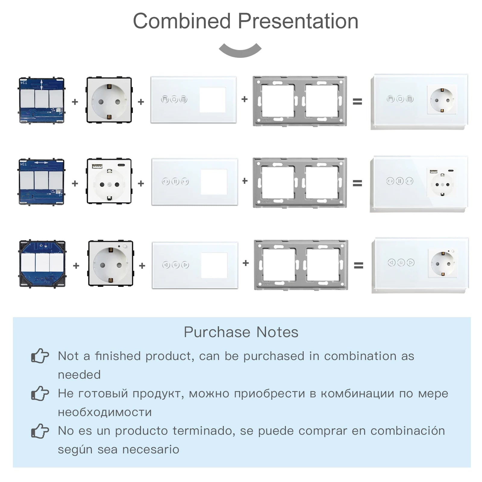 BSEED Wifi Roller Shutter Curtian Dimmer Touch Switches Glass Panel EU Socket Tuya Smart Plug Spare Parts DIY Free Combination