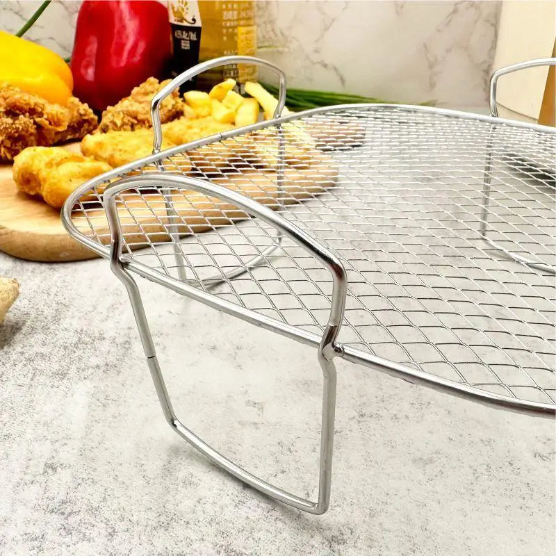 Air Fryer Grille Suitable For Air Fryers Oven Grill Stainless Steel Stackable Grill Kitchen Utensils Cook Multiple Foods