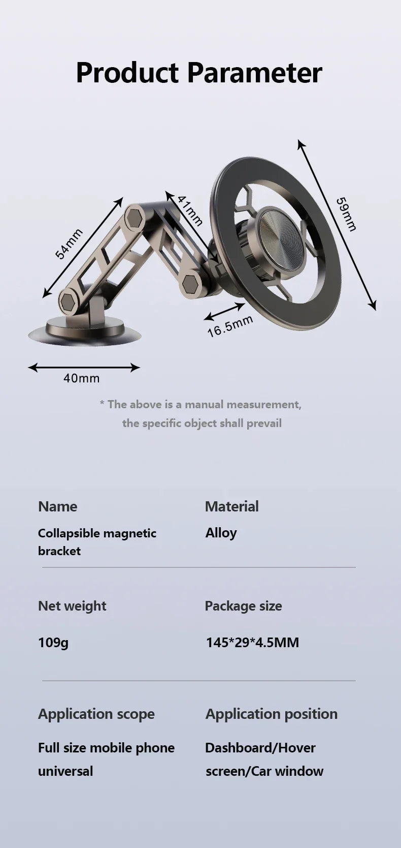 Metal Magnetic Car Phone Bracket with 360° Degree Rotating Accessory Foldable Ventilated Magnet Gps Cars Accessories for Phones