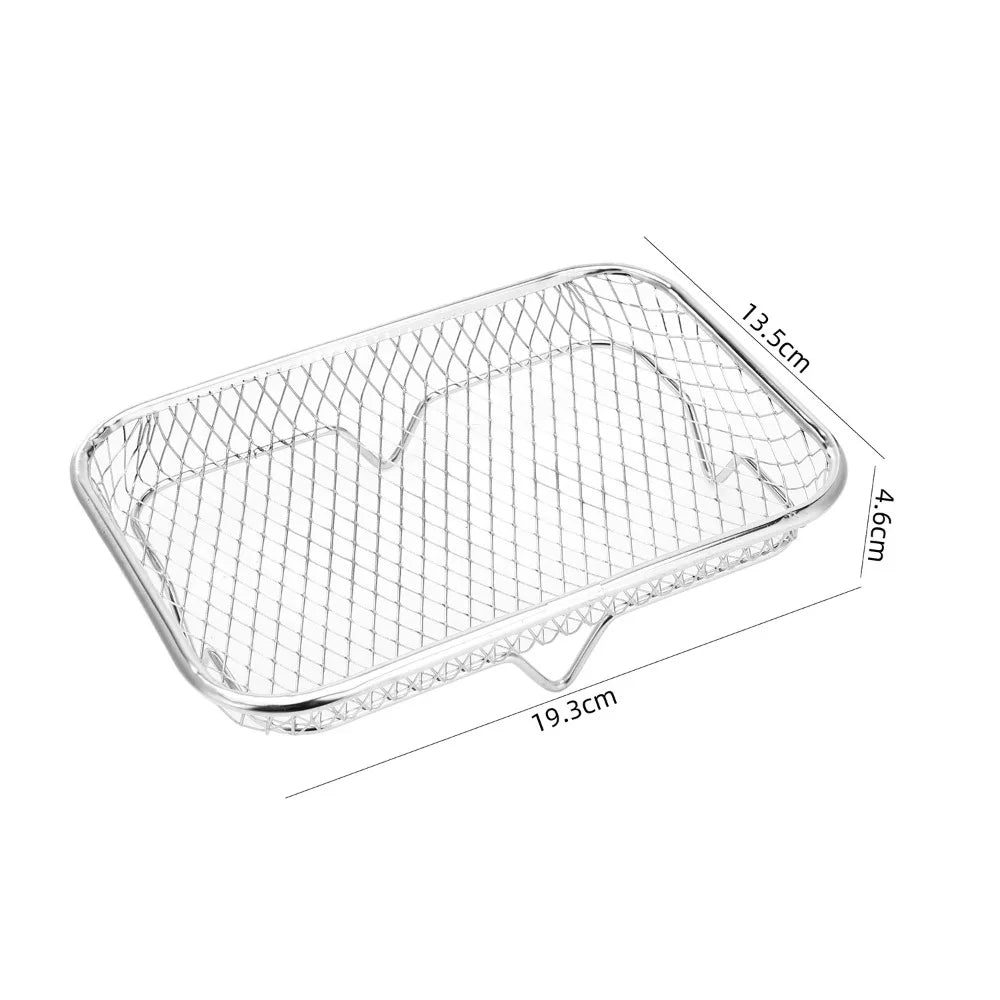 Durable Stackable Air Fryer Rack Non-Stick Stainless Steel Airfryer Tray Grilling Rack Kitchen Gadgets