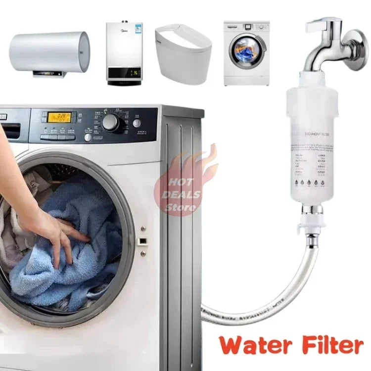 5'' PRE FILTER Water Filter Cartridge Washing Machine Filter with Adapter Bathroom Water Heater Toilet Household Purifier