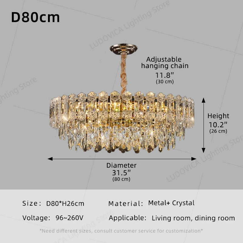 Modern Living Room High Ceiling Chandelier Crystal LED Chandelier Designer Nordic Dining Room Lamp Lighting