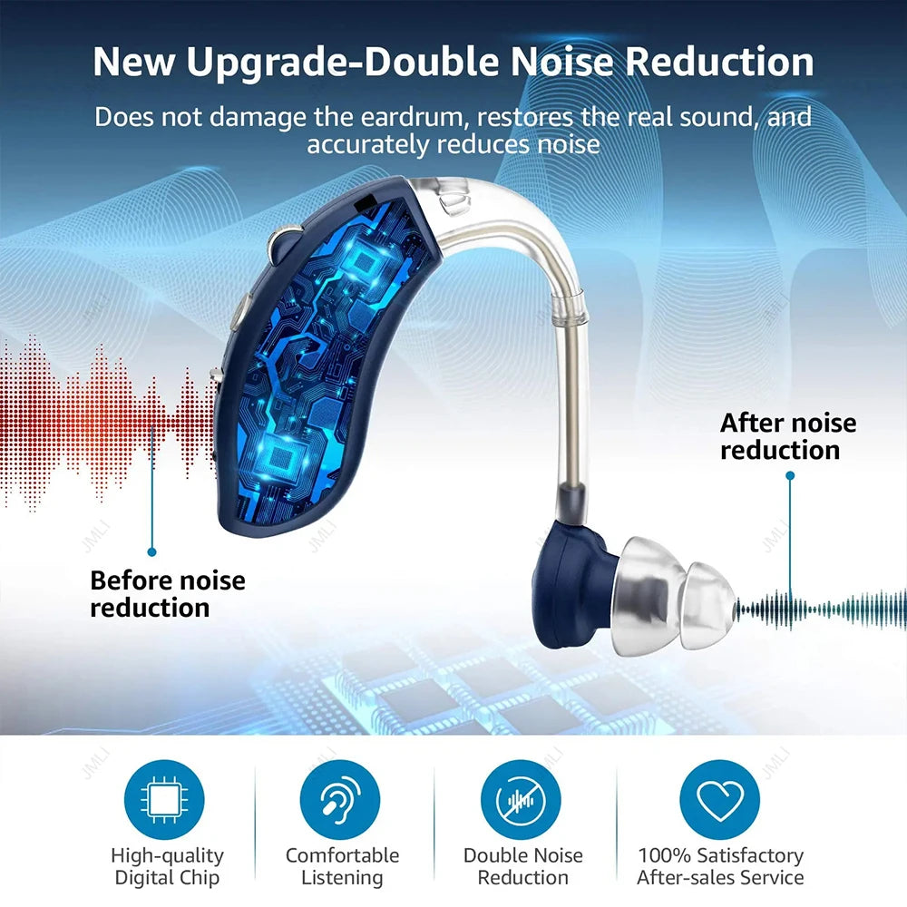 2024 Best Digital Hearing Aids for Seniors Invisible Rechargeable Sound Amplifier with Noise Cancelling for Adults Hearing Loss