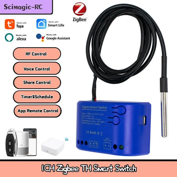 Zigbee Smart Temperature Switch 16A 2000W With Temperature Sensor Thermostat Data Monitoring Compatible With Alexa,Tuya