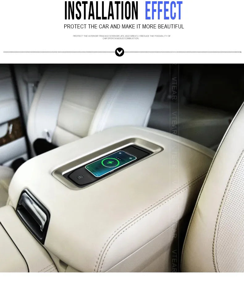Car Wireless Charger 15w Fast Mobile Phone Charging Panel Adapter For GMC Sierra 2019-2021 Interior Product Accessories