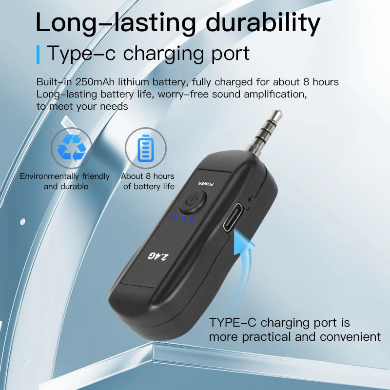 2.4G Head-mounted Wireless Microphones Headset Transmitter with Receiver For Voice Amplifier Speaker Teaching Tour Guide