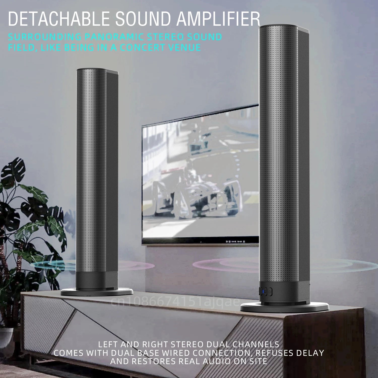 PHONEPACE TV Sound Bars Detachable 2 in 1 Bluetooth 5.3  2.2 Channel TV Speaker for Surround Sound System Optical/Aux/USB