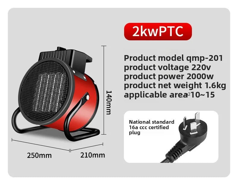 Electric Heater 3000W Thermostat Fast Heat 2000W 3 Gear Adjust Air Warmer Radiator Room Heater Overheat Protection Home Warmer