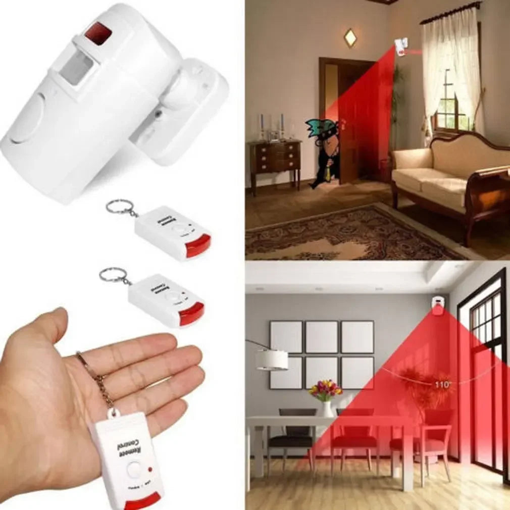 Wireless Motion Sensor Alarm Security Detector Indoor Outdoor Home Security System With Remote Control For House Garage