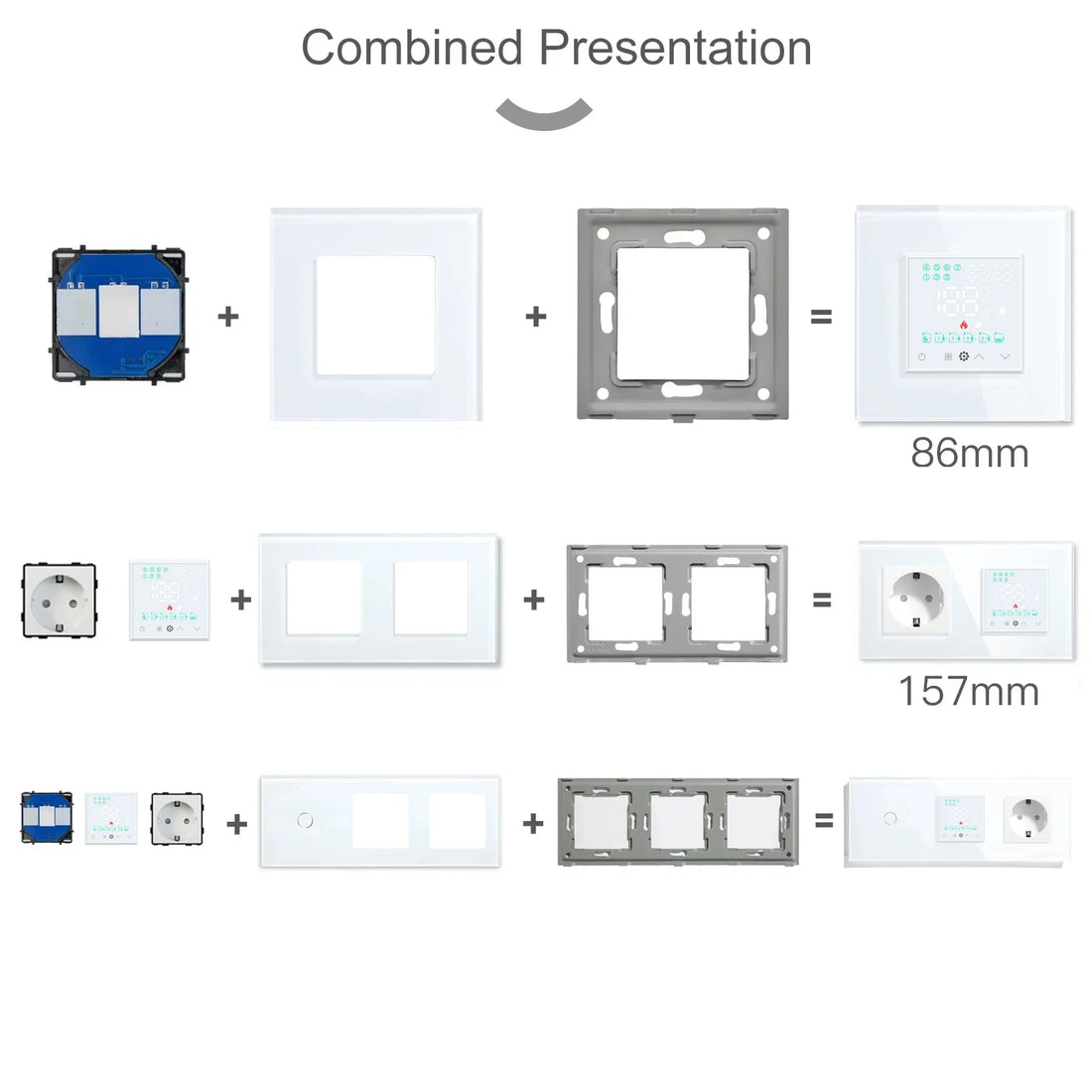 BSEED Wifi Smart Thermostats Electric Boiler Water Floor Heating Central Controller Glass Panel Socket Switch DIY Accessory Part